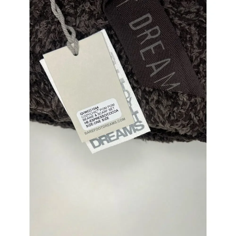 NWT Barefoot Dreams - Cozy Chic Pom Pom Beanie & Scarf Set - Picture 3 of 4